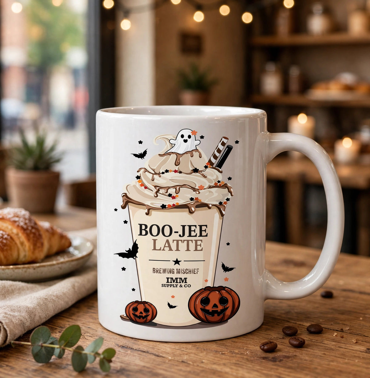 IMPECCABLE MISCHIEF™ | BooJee Latte | White glossy mug