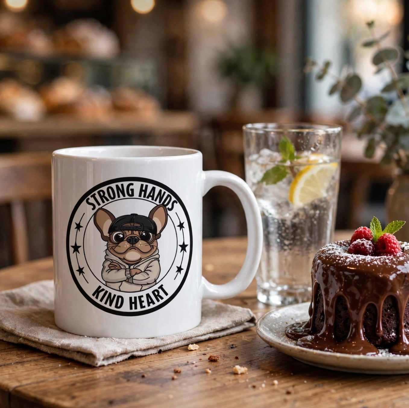 StrongHandsKindHeart - White glossy coffee mug