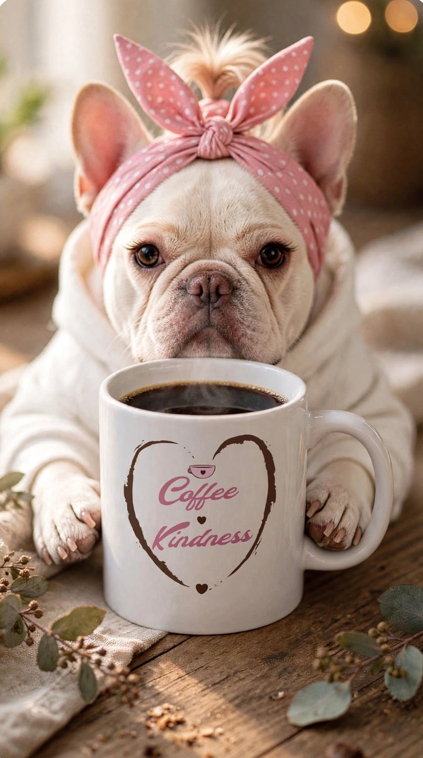 Coffee & Kindness - White glossy mug