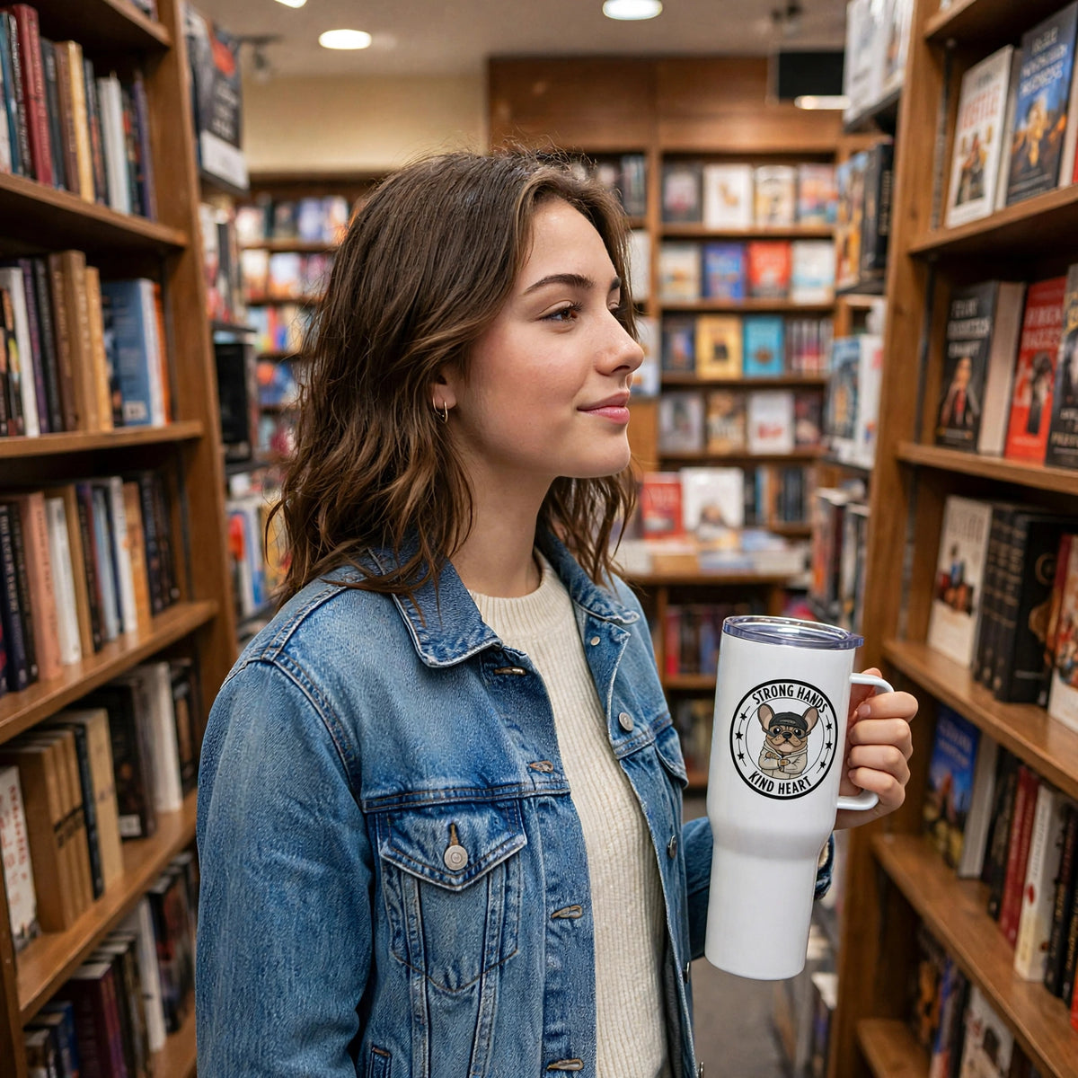 IMPECCABLE MISCHIEF™ | StrongHandsKindHeart - Travel mug with a handle